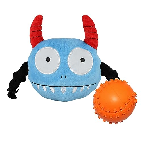 ROCKIA Interaktiver Hundeball - 2 in 1 Gummi Hund Kauspielzeug Biest Form - Haustier Sound Spielzeug für Welpen Kleine Mittlere Hunde, Sound Hund Ball, Plüsch Hund Spielzeug, Hund Zahnen Spielzeug ROCKIA Interaktiver Hundeball - 2 in 1 Gummi Hund Kauspielzeug Biest Form - Haustier Sound Spielzeug für Welpen Kleine Mittlere Hunde, Sound Hund Ball, Plüsch Hund Spielzeug, Hund Zahnen Spielzeug von ROCKIA