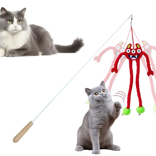 ROCKIA Katzen-Zauberstab-Spielzeug, Interaktives Katzen-Zauberstab-Spielzeug - Katzen-Angelstock-Spielzeug, lustiges Katzen-Spielspielzeug | Hautfreundlicher Cat Teaser Charmer Interaktiver ROCKIA Katzen-Zauberstab-Spielzeug, Interaktives Katzen-Zauberstab-Spielzeug - Katzen-Angelstock-Spielzeug, lustiges Katzen-Spielspielzeug | Hautfreundlicher Cat Teaser Charmer Interaktiver von ROCKIA