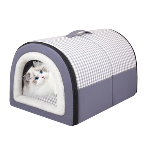 Wasserdichtes Höhlen-Hundebett | Abnehmbares Katzenhaus tragbar mit rutschfester Unterseite | warme Hundehöhle Bett, langlebige Haustierhöhle für kleine Hunde, Welpen, Kätzchen Rockia Wasserdichtes Höhlen-Hundebett | Abnehmbares Katzenhaus tragbar mit rutschfester Unterseite | warme Hundehöhle Bett, langlebige Haustierhöhle für kleine Hunde, Welpen, Kätzchen Rockia von ROCKIA