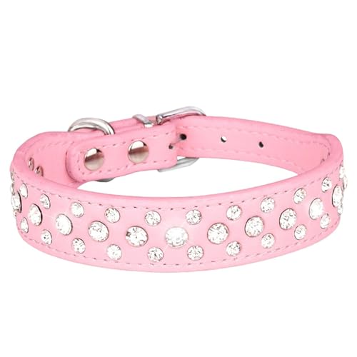 Welpenhalsband, dreireihiges Hundehalsband aus PU-Leder, Strass-Hundehalsband, verstellbare Kristall-Hunde-/Katzenhalsbänder, kleine Haustier-Halskette, Diamant-Halsband, für große, mittelgroße und Welpenhalsband, dreireihiges Hundehalsband aus PU-Leder, Strass-Hundehalsband, verstellbare Kristall-Hunde-/Katzenhalsbänder, kleine Haustier-Halskette, Diamant-Halsband, für große, mittelgroße und von ROCKIA