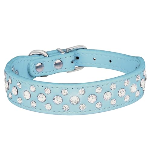 Welpenhalsband, dreireihiges Hundehalsband aus PU-Leder, Strass-Hundehalsband, verstellbare Kristall-Hunde-/Katzenhalsbänder, kleine Haustier-Halskette, Diamant-Halsband, für große, mittelgroße und Welpenhalsband, dreireihiges Hundehalsband aus PU-Leder, Strass-Hundehalsband, verstellbare Kristall-Hunde-/Katzenhalsbänder, kleine Haustier-Halskette, Diamant-Halsband, für große, mittelgroße und von ROCKIA