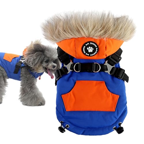 Winter-Hundemantel – Wasserdichter warmer Hundemantel mit Hut | Bequeme Hundebekleidung mit Traktionsschnalle, Hunde-Outdoor-Jacke, dicke Hundeweste für kleine, mittelgroße und große Hunde Rockia von ROCKIA