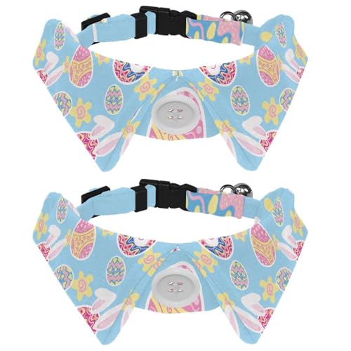2 Packungen Happy Easter Egg Bunny Fliege Hundehalsband, für Mädchen und Jungen, mit Fliege, Haustier-Katzen-Fliegen für kleine, mittelgroße Welpen, Kätzchen, Kaninchen von RODAILYCAY