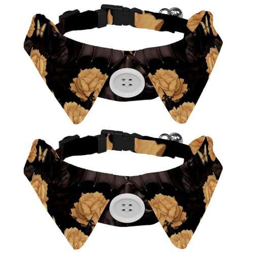 2 Packungen Welpenhalsbänder, Halloween-Fledermaus, Katzen-Fliege mit Schnalle für kleine, mittelgroße Hunde, Halsbänder für Haustier-Fliegen, Halsumfang 28,4–31 cm 2 Packungen Welpenhalsbänder, Halloween-Fledermaus, Katzen-Fliege mit Schnalle für kleine, mittelgroße Hunde, Halsbänder für Haustier-Fliegen, Halsumfang 28,4–31 cm von RODAILYCAY