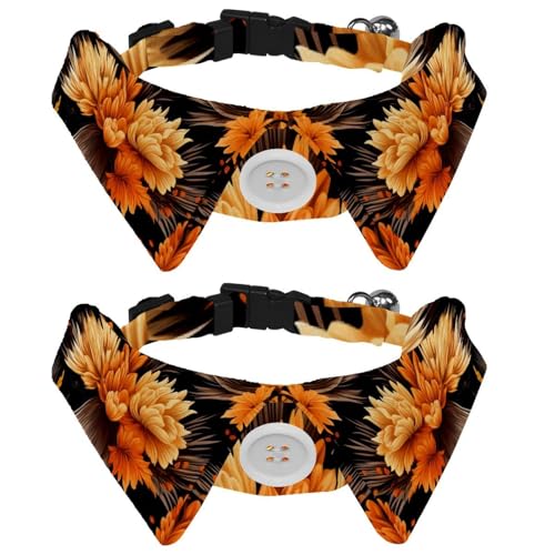 2 Packungen Welpenhalsband, Halloween-Besen, Urlaub, kleine Hunde, Fliegen, verstellbare Katzen-Fliegen, Halsband für mittelgroße Hunde, Katzen, Haustiere, Kaninchen von RODAILYCAY
