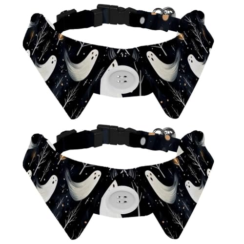 2 Stück Halloween Ghost Puppy Halsband, Urlaub Hund Fliege, verstellbare Katze Fliegen Halsband für kleine, mittelgroße Hunde, Katzen, Haustiere, Kaninchen 2 Stück Halloween Ghost Puppy Halsband, Urlaub Hund Fliege, verstellbare Katze Fliegen Halsband für kleine, mittelgroße Hunde, Katzen, Haustiere, Kaninchen von RODAILYCAY