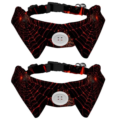 2 Stück Halloween Web Shirt Stil Hundehalsbänder, verstellbares Haustierhalsband mit Fliege, niedliche Katze Fliege Ring für kleine mittelgroße Jungen Mädchen Katzen Hunde Welpen 2 Stück Halloween Web Shirt Stil Hundehalsbänder, verstellbares Haustierhalsband mit Fliege, niedliche Katze Fliege Ring für kleine mittelgroße Jungen Mädchen Katzen Hunde Welpen von RODAILYCAY