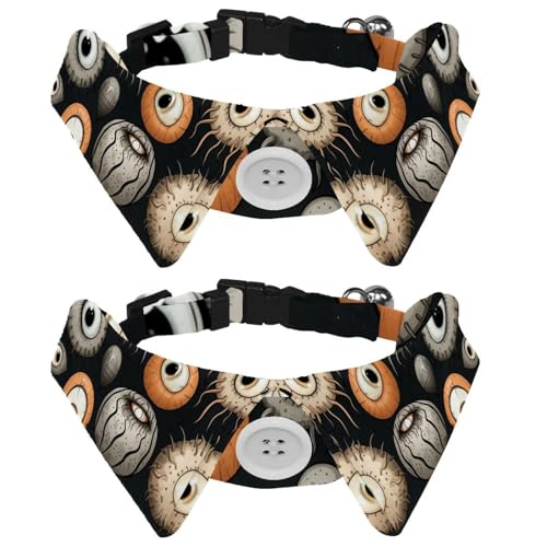 2 Stück Katzenhalsband Halloween Augapfel Hemd Stil Fliege Verstellbares Hundehalsband mit Fliege für kleine Hunde Welpen Katzen Kaninchen 2 Stück Katzenhalsband Halloween Augapfel Hemd Stil Fliege Verstellbares Hundehalsband mit Fliege für kleine Hunde Welpen Katzen Kaninchen von RODAILYCAY