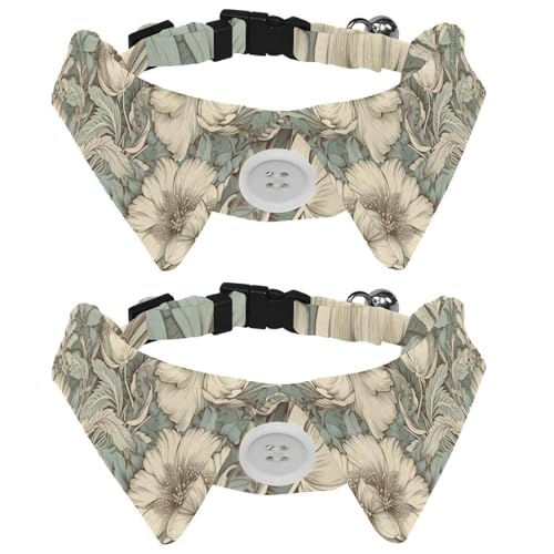 2 Stück Retro-Hundehalsband mit Blumenmuster, Samt, Fliege Halsband, verstellbar, formelle Haustier-Smokingfliegen für Jungen, Mädchen, Hunde, Katzen 2 Stück Retro-Hundehalsband mit Blumenmuster, Samt, Fliege Halsband, verstellbar, formelle Haustier-Smokingfliegen für Jungen, Mädchen, Hunde, Katzen von RODAILYCAY