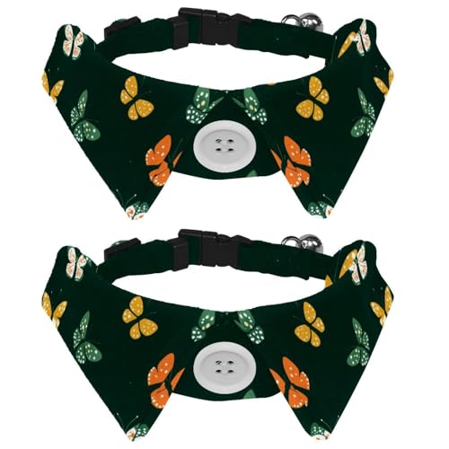 2 Stück Welpenhalsband, Schmetterlings-Urlaub, kleine Hunde, Fliegen, verstellbare Katzen-Fliegen, Halsband für mittelgroße Hunde, Katzen, Haustiere, Kaninchen von RODAILYCAY