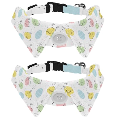 2 Stück Welpenhalsband mit Fliege, Happy Easter Egg Bunny Small Dog Collar Shirt Design, verstellbare Fliege für kleine Jungen und Mädchen, Hund, Katzen, Haustiere 2 Stück Welpenhalsband mit Fliege, Happy Easter Egg Bunny Small Dog Collar Shirt Design, verstellbare Fliege für kleine Jungen und Mädchen, Hund, Katzen, Haustiere von RODAILYCAY