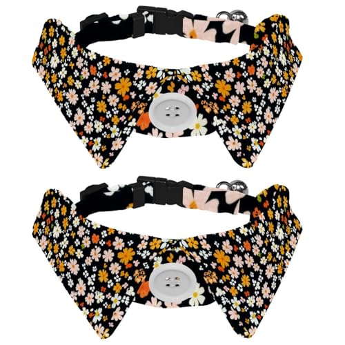 2 Stück Welpenhalsband mit Fliege, buntes Blumenmuster, kleines Hundehalsband, Hemd-Design, verstellbare Fliege für kleine Jungen und Mädchen, Hunde, Katzen, Haustiere 2 Stück Welpenhalsband mit Fliege, buntes Blumenmuster, kleines Hundehalsband, Hemd-Design, verstellbare Fliege für kleine Jungen und Mädchen, Hunde, Katzen, Haustiere von RODAILYCAY