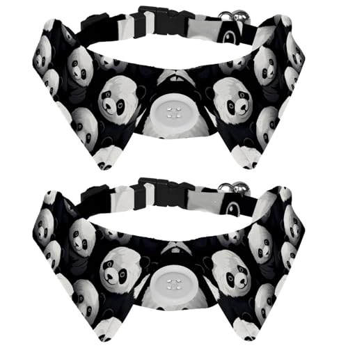 2 Stück Welpenhalsband mit Fliege, niedliches Panda-Design, verstellbare Fliege für kleine Jungen und Mädchen, Hunde, Katzen, Haustiere 2 Stück Welpenhalsband mit Fliege, niedliches Panda-Design, verstellbare Fliege für kleine Jungen und Mädchen, Hunde, Katzen, Haustiere von RODAILYCAY