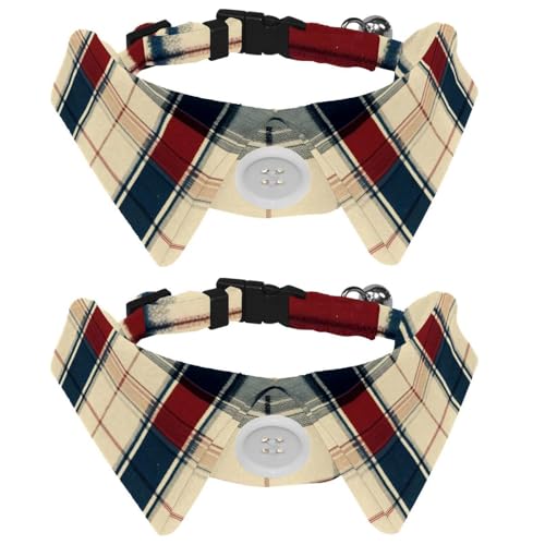 2 Stück klassisches Gittermuster Welpenhalsband mit Fliege, verstellbare Haustier-Fliege, Hundehalsband für Katzen und Hunde, bequem, weich, für Halsumfang 28,4–31 cm 2 Stück klassisches Gittermuster Welpenhalsband mit Fliege, verstellbare Haustier-Fliege, Hundehalsband für Katzen und Hunde, bequem, weich, für Halsumfang 28,4–31 cm von RODAILYCAY