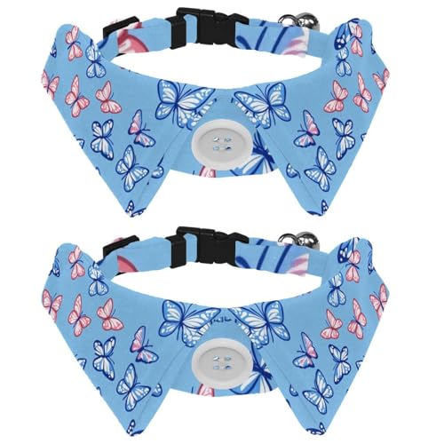 2 Stück kleines Hundehalsband, Schmetterling, verstellbares Katzenhalsband mit Fliegen, niedliche Haustier-Fliege für mittelgroße Hunde, Katzen, Welpen von RODAILYCAY