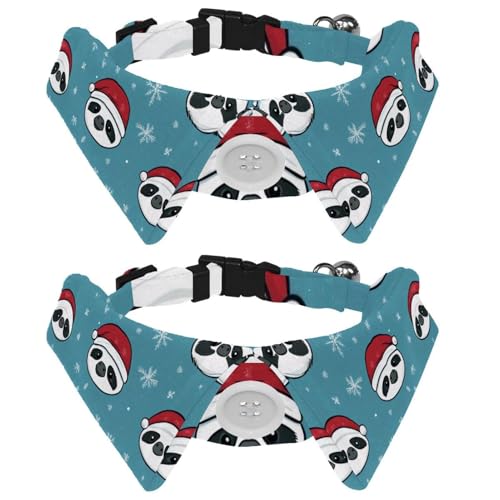 2 Stück niedliche Cartoon-Faultier-Weihnachts-Schneeflocken-Shirt-Halsbänder, verstellbares Haustierhalsband mit Fliege, niedlicher Katzenfliegenring für kleine, mittelgroße Jungen, Mädchen, Katzen von RODAILYCAY