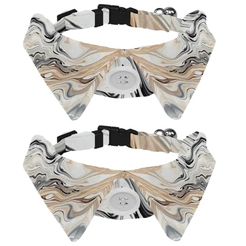 2 Stück pastellfarbene abstrakte Marmor-Textur-Muster, Welpenhalsband, Samt-Hundehalsband, verstellbare formelle Haustier-Smokingfliege für Jungen, Mädchen, Hunde, Katzen 2 Stück pastellfarbene abstrakte Marmor-Textur-Muster, Welpenhalsband, Samt-Hundehalsband, verstellbare formelle Haustier-Smokingfliege für Jungen, Mädchen, Hunde, Katzen von RODAILYCAY