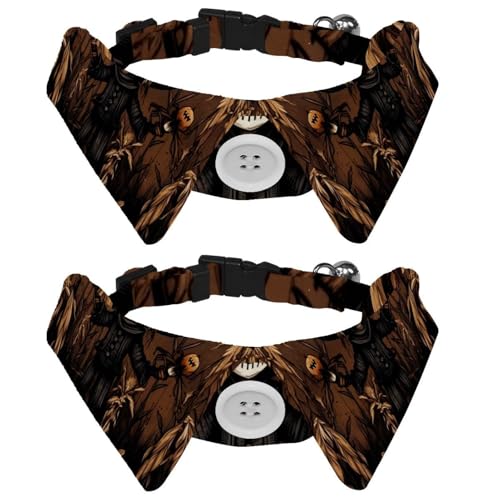 2 x Halloween-Vogelscheuchen-Fliegen, Hemd, Revers, Katzenhalsband, mit Fliege, für kleine Katzen, Welpen, Haustiere 2 x Halloween-Vogelscheuchen-Fliegen, Hemd, Revers, Katzenhalsband, mit Fliege, für kleine Katzen, Welpen, Haustiere von RODAILYCAY