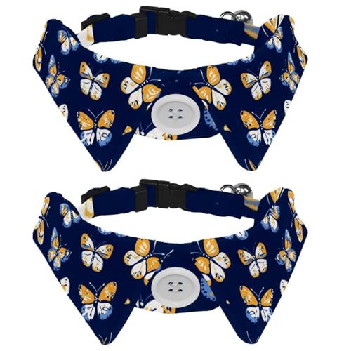 2 x Schmetterlings-Hundehalsband, für Mädchen und Jungen, mit Fliege, Haustier-Fliegen für kleine, mittelgroße Welpen, Kätzchen, Kaninchen von RODAILYCAY