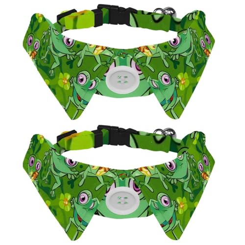 2 x Welpenhalsband, lustiger grüner Frosch mit Blume, für Hunde, Fliegen, verstellbar, für kleine, mittelgroße Hunde, Katzen, Haustiere, Kaninchen, 2 Stück 2 x Welpenhalsband, lustiger grüner Frosch mit Blume, für Hunde, Fliegen, verstellbar, für kleine, mittelgroße Hunde, Katzen, Haustiere, Kaninchen, 2 Stück von RODAILYCAY