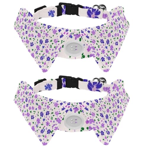2 x Welpenhalsband mit Fliege, bunt, Blume, nahtlos, verstellbar, Haustier-Fliege, Halsband für Katzen und Hunde, bequem, weich, für Halsumfang 28,4–31 cm 2 x Welpenhalsband mit Fliege, bunt, Blume, nahtlos, verstellbar, Haustier-Fliege, Halsband für Katzen und Hunde, bequem, weich, für Halsumfang 28,4–31 cm von RODAILYCAY