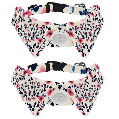 2 x buntes Ditsy-Hundehalsband mit Fliege, verstellbares Welpenhalsband, Haustier-Smokingfliegen für Katzen, Hunde, Kaninchen, 2 Stück 2 x buntes Ditsy-Hundehalsband mit Fliege, verstellbares Welpenhalsband, Haustier-Smokingfliegen für Katzen, Hunde, Kaninchen, 2 Stück von RODAILYCAY
