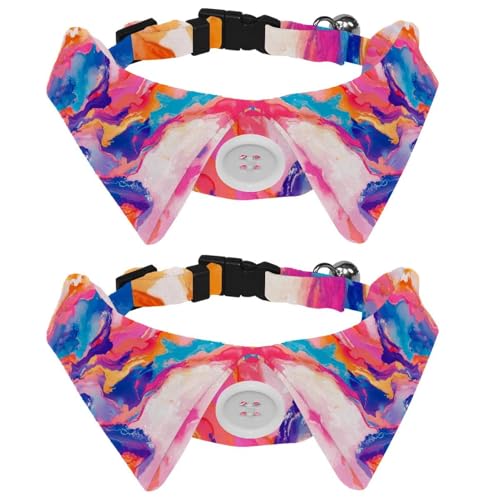 2 x buntes Marmor-Textur-Muster, kleines Hundehalsband mit Fliege, verstellbares Welpenhalsband, Haustier-Smokingfliegen für Katzen, Hunde, Kaninchen 2 x buntes Marmor-Textur-Muster, kleines Hundehalsband mit Fliege, verstellbares Welpenhalsband, Haustier-Smokingfliegen für Katzen, Hunde, Kaninchen von RODAILYCAY