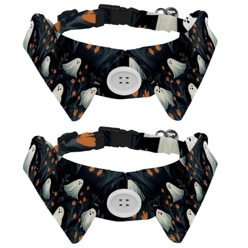 2 x verstellbare Fliege für Hunde, Halloween-Geist, niedliches Smokinghalsband, formelle Haustier-Katzen-Krawatte für Welpen, Katzen, Hochzeit, Fellpflege, Geburtstagsgeschenk 2 x verstellbare Fliege für Hunde, Halloween-Geist, niedliches Smokinghalsband, formelle Haustier-Katzen-Krawatte für Welpen, Katzen, Hochzeit, Fellpflege, Geburtstagsgeschenk von RODAILYCAY