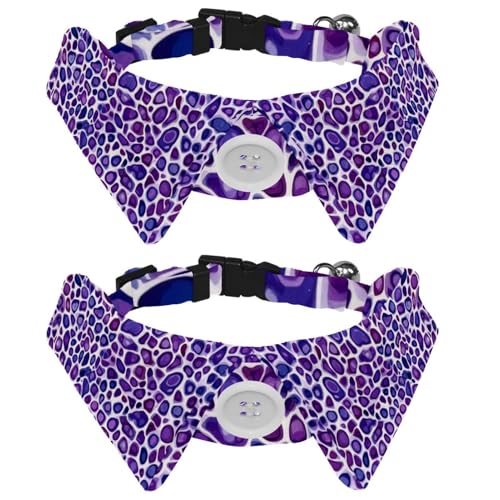 2 x violette Leopardenhalsbänder, Samt-Hundehalsband, Fliege, verstellbar, formelle Haustier-Smokingfliegen für Jungen, Mädchen, Hunde, Katzen 2 x violette Leopardenhalsbänder, Samt-Hundehalsband, Fliege, verstellbar, formelle Haustier-Smokingfliegen für Jungen, Mädchen, Hunde, Katzen von RODAILYCAY