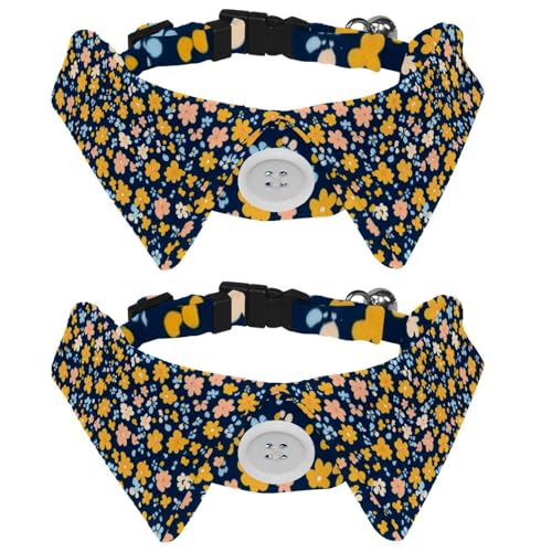 Ditsy Hundehalsband mit Fliege, nahtloses Blumenmuster, Hemd-Stil, Haustier-Fliege, verstellbares Katzenhalsband für kleine Hunde, Welpen, Katzen, Kaninchen, 2 Stück Ditsy Hundehalsband mit Fliege, nahtloses Blumenmuster, Hemd-Stil, Haustier-Fliege, verstellbares Katzenhalsband für kleine Hunde, Welpen, Katzen, Kaninchen, 2 Stück von RODAILYCAY