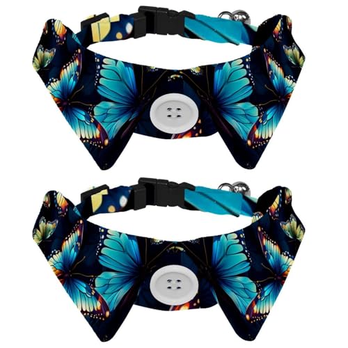 Hundehalsband, Fliege mit Glöckchen, schöne Schmetterling, verstellbare Fliege, Katzenhalsband für kleine, mittelgroße Jungen und Mädchen, Haustiere, Welpen, Kätzchen, 2 Stück Hundehalsband, Fliege mit Glöckchen, schöne Schmetterling, verstellbare Fliege, Katzenhalsband für kleine, mittelgroße Jungen und Mädchen, Haustiere, Welpen, Kätzchen, 2 Stück von RODAILYCAY