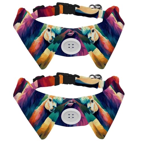 Hundehalsband, Fliege mit Glöckchen, verstellbare Alpaka-Fliege, Katzenhalsband für kleine, mittelgroße Jungen und Mädchen, Haustiere, Welpen, Kätzchen, 2 Stück von RODAILYCAY