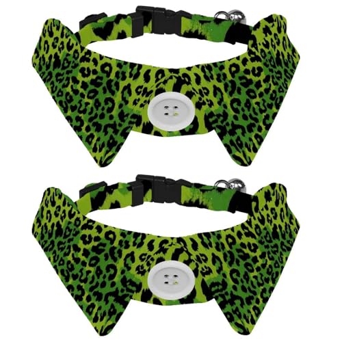 Hundehalsband, Leopardenmuster, Pfotenmuster, verstellbare Fliege, Hundehalsband, elegante Haustier-Fliegen für kleine Welpen und Katzen, Länge 29 - 31 cm, 2 Packungen Hundehalsband, Leopardenmuster, Pfotenmuster, verstellbare Fliege, Hundehalsband, elegante Haustier-Fliegen für kleine Welpen und Katzen, Länge 29 - 31 cm, 2 Packungen von RODAILYCAY