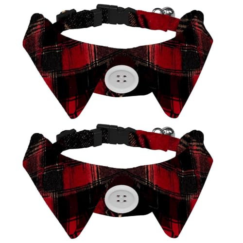Hundehalsband, kariert, mit Bändern, verstellbare Fliege für kleine, mittelgroße Hunde, Katzen, Haustiere, 2 Packungen Hundehalsband, kariert, mit Bändern, verstellbare Fliege für kleine, mittelgroße Hunde, Katzen, Haustiere, 2 Packungen von RODAILYCAY