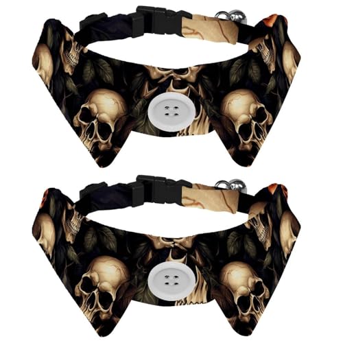 Hundehalsband mit Fliege, Halloween-Schädel, für Mädchen und Jungen, mit Fliege, für kleine und mittelgroße Welpen, Kätzchen, Kaninchen, 2 Packungen Hundehalsband mit Fliege, Halloween-Schädel, für Mädchen und Jungen, mit Fliege, für kleine und mittelgroße Welpen, Kätzchen, Kaninchen, 2 Packungen von RODAILYCAY