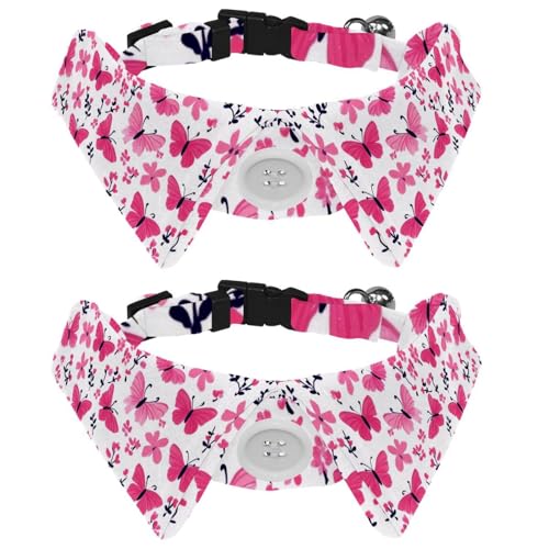 Hundehalsband mit Fliege, Hemd-Stil, verstellbare Katzenhalsbänder für kleine Hunde, Welpen, Katzen, Kaninchen, Rosa, 2 Stück Hundehalsband mit Fliege, Hemd-Stil, verstellbare Katzenhalsbänder für kleine Hunde, Welpen, Katzen, Kaninchen, Rosa, 2 Stück von RODAILYCAY