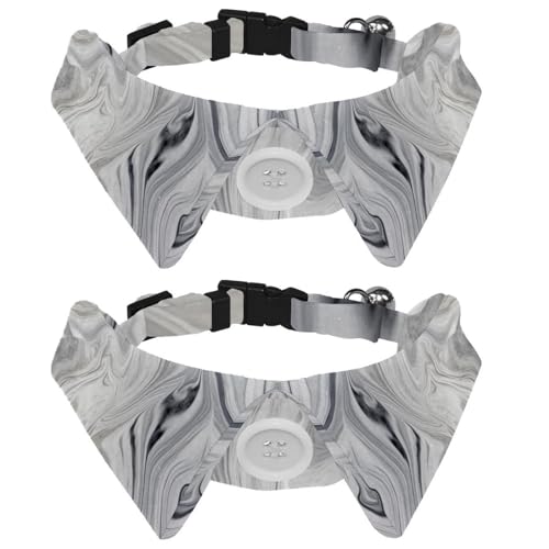 Hundehalsband mit Fliege, Pastell-Marmor-Textur, verstellbar, niedliches Revers-Design, Fliege, Haustierhalsband für kleine Hunde, Welpen und Katzen, 2 Stück Hundehalsband mit Fliege, Pastell-Marmor-Textur, verstellbar, niedliches Revers-Design, Fliege, Haustierhalsband für kleine Hunde, Welpen und Katzen, 2 Stück von RODAILYCAY