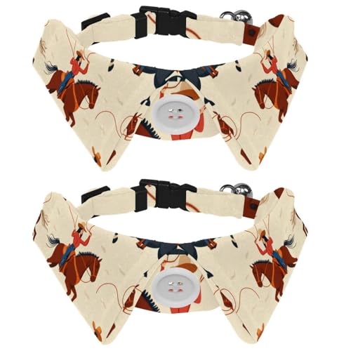 Hundehalsband mit Fliege, verstellbar, Cowgirls mit Pferd, Rodeo, Wüste, niedliches Smokinghalsband, formelle Haustier-Katzen-Krawatte für Welpen, Katzen, Hochzeit, Fellpflege, Geburtstagsgeschenk, 2 Hundehalsband mit Fliege, verstellbar, Cowgirls mit Pferd, Rodeo, Wüste, niedliches Smokinghalsband, formelle Haustier-Katzen-Krawatte für Welpen, Katzen, Hochzeit, Fellpflege, Geburtstagsgeschenk, 2 von RODAILYCAY