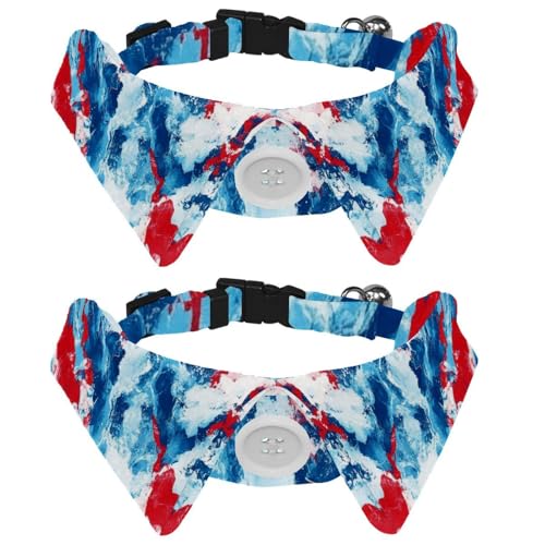 Hundehalsband mit Fliege in Blau, Rot, Weiß, Marmor-Textur, verstellbar, niedliches Smokinghalsband, formelle Haustier-Katzen-Krawatte für Welpen, Katzen, Hochzeit, Fellpflege, Geburtstagsgeschenk, 2 Hundehalsband mit Fliege in Blau, Rot, Weiß, Marmor-Textur, verstellbar, niedliches Smokinghalsband, formelle Haustier-Katzen-Krawatte für Welpen, Katzen, Hochzeit, Fellpflege, Geburtstagsgeschenk, 2 von RODAILYCAY