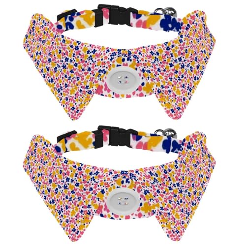 Hundehalsband mit buntem Blumenmuster für mittelgroße Hunde und Welpen, 2 Packungen, Fliege, Hundehalsband, bequeme Samt-Katzen-Haustier-Fliege mit Glöckchen Hundehalsband mit buntem Blumenmuster für mittelgroße Hunde und Welpen, 2 Packungen, Fliege, Hundehalsband, bequeme Samt-Katzen-Haustier-Fliege mit Glöckchen von RODAILYCAY