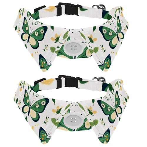 Katzenhalsband mit Fliegen, bunter Schmetterling mit Blume, verstellbares Hundehalsband, niedliche Haustier-Fliege für kleine, mittelgroße Hunde, Katzen, Welpen, 2 Stück von RODAILYCAY