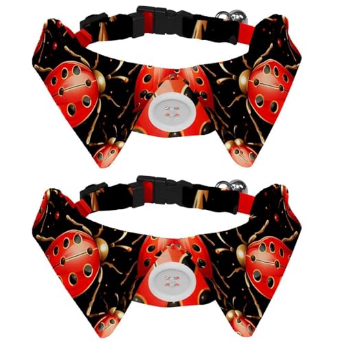 Ladybug 2 Stück Welpenhalsband, Urlaub kleine Hunde Fliegen, verstellbare Katze Fliegen Halsband für mittelgroße Hunde Katzen Haustiere Kaninchen Ladybug 2 Stück Welpenhalsband, Urlaub kleine Hunde Fliegen, verstellbare Katze Fliegen Halsband für mittelgroße Hunde Katzen Haustiere Kaninchen von RODAILYCAY