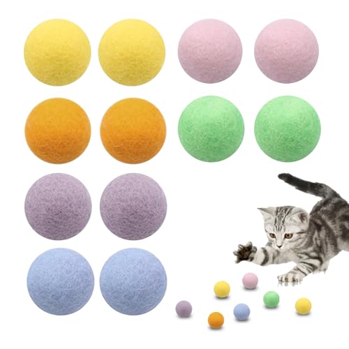 ROEOWENE 12 Stück Katzenspielzeug Ball Natürliches Spielzeug Filzbälle Katzen 3cm Bunte Interaktives Katzenbälle aus Filz Wolle Spielball Katze Filz Cat Felt Balls Interactive Cat Toy Ball ROEOWENE 12 Stück Katzenspielzeug Ball Natürliches Spielzeug Filzbälle Katzen 3cm Bunte Interaktives Katzenbälle aus Filz Wolle Spielball Katze Filz Cat Felt Balls Interactive Cat Toy Ball von ROEOWENE
