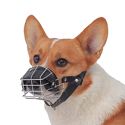 Edelstahl Hundemaulkorb, Hundetraining Maulkorb, Halsband Hundemaulkorb, mit verstellbaren Riemen, Anti-Beißen, Bellen und Kauen, verwenden Sie alle Hunderassen (L) von ROFRA