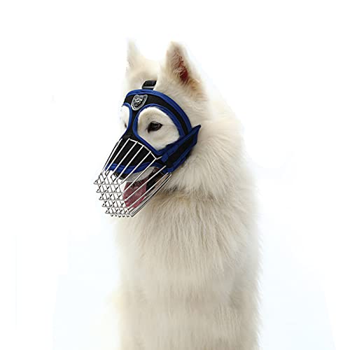 Hundemaulkorb, Soft Mesh Maulkorb für kleine mittelgroße Hunde,Bellen und Kauen,Atmungsaktive einstellbare Maulkörbe zum Beißen,Upgrade der Maulkorb des Hundes, der das Gesicht schützen kann (S,Blue) von ROFRA