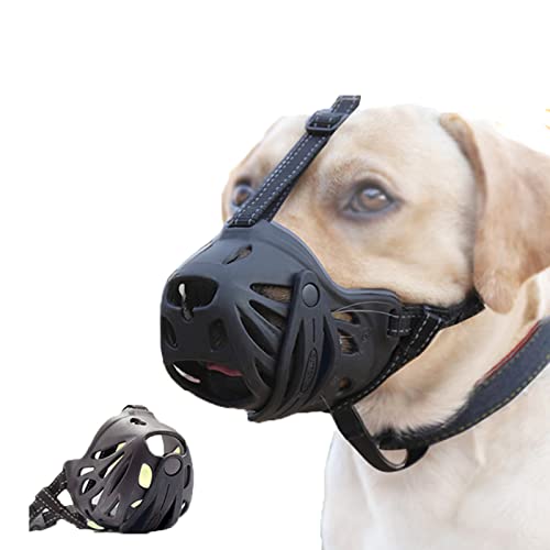 Silikon Korb Maulkorb für kleine mittlere große Hunde,Hundemaulkorb, am besten,um Beißen,Kauen und Bellen zu verhindern,mit vorderer Mundschnalle und Sicherheitsschnalle.8 Größen (7) von ROFRA