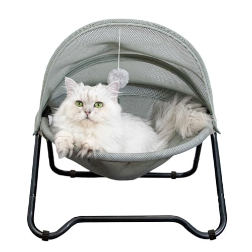 ROGSOUTH Katzenbett, Haustier Hängematte Bett für Welpen und Kätzchen, bequemes und atmungsaktives erhöhtes Katzennest, Bezug abnehmbar und waschbar, geeignet für den Innen- und Außenbereich ROGSOUTH Katzenbett, Haustier Hängematte Bett für Welpen und Kätzchen, bequemes und atmungsaktives erhöhtes Katzennest, Bezug abnehmbar und waschbar, geeignet für den Innen- und Außenbereich von ROGSOUTH