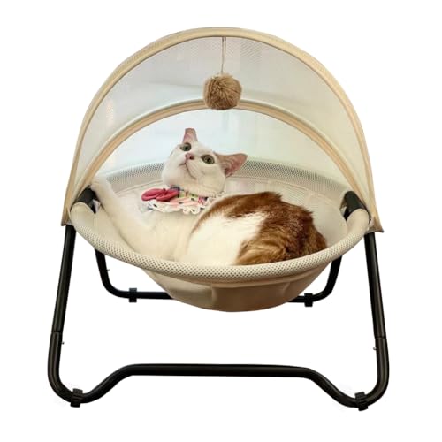 ROGSOUTH Katzenbett, Haustier-Hängemattenbett für Welpen und Kätzchen, bequemes und atmungsaktives erhöhtes Katzennest, Bezug abnehmbar und waschbar, geeignet für den Innen- und Außenbereich (Creme) ROGSOUTH Katzenbett, Haustier-Hängemattenbett für Welpen und Kätzchen, bequemes und atmungsaktives erhöhtes Katzennest, Bezug abnehmbar und waschbar, geeignet für den Innen- und Außenbereich (Creme) von ROGSOUTH