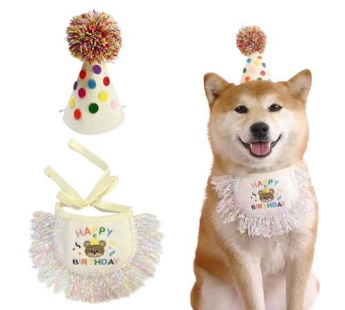 Hunde-Prinzessinnen-Kostüme, Welpe, Geburtstagstuch, Schal und Partyhut, niedliches Spitzen-Hunde-Lätzchen, Schal und Geburtstagshut, Geburtstagsparty-Dekorationsset Hunde-Prinzessinnen-Kostüme, Welpe, Geburtstagstuch, Schal und Partyhut, niedliches Spitzen-Hunde-Lätzchen, Schal und Geburtstagshut, Geburtstagsparty-Dekorationsset von ROHOME