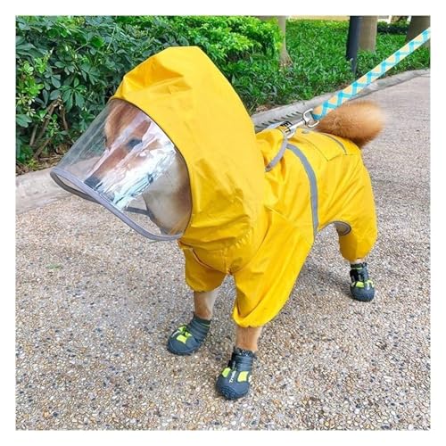 Hund Regenmantel,Haustier Regenmantel, Gelber Hunderegenmantel, 1,20 m, wasserdicht, Haustierbedarf, Kleidung/Regenmantel for Bichon, Hund, Schnauzer, Shiba Inu, Alles inklusive(XL) von ROJDFCNBW